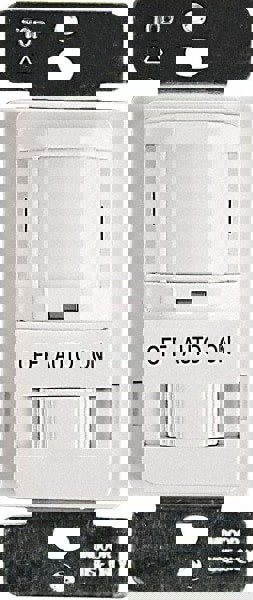 Motion Sensing Wall Switches; Switch Type: Occupancy Sensor ; Sensor Type: Infrared ; Coverage (Sq. Ft.): 980 ; Adjustment Type: Manual Delay ; Color: White ; Recommended Environment: Indoor